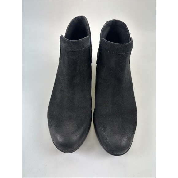 Sorel Lolla Cut Out Bootie Black Suede Ankle Boot Pull On NL3379-010 Womens 10 - Picture 4 of 12